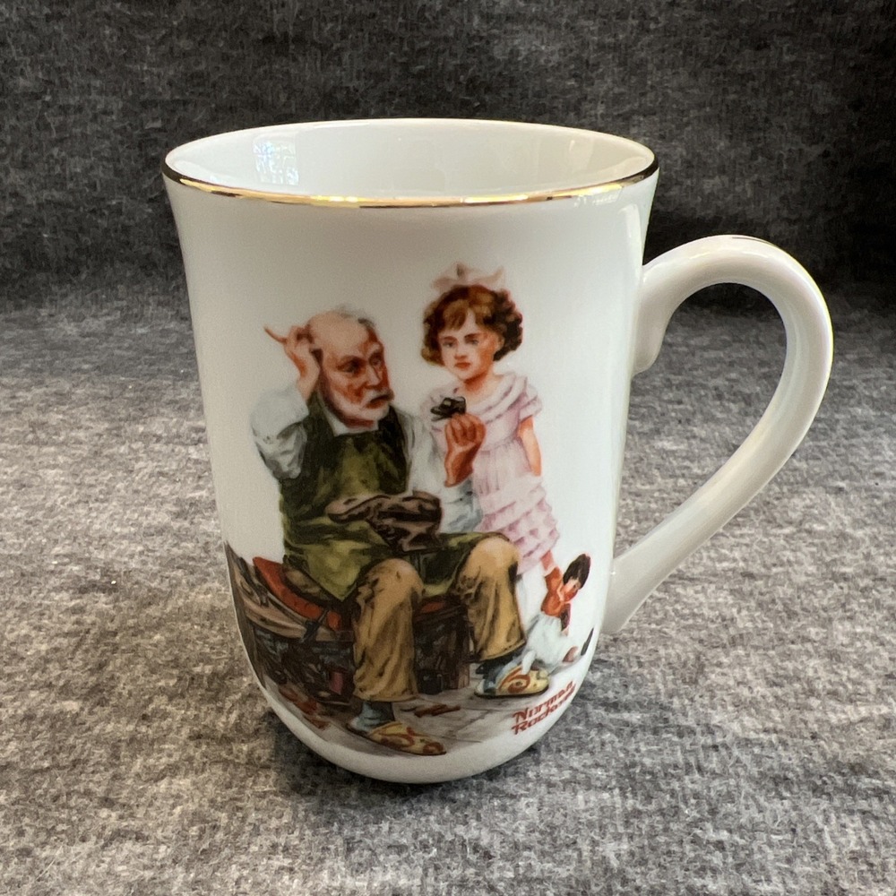Norman Rockwell Museum 1982‎ THE COBBLER Coffee Cup Tea Mug EUC